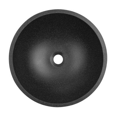 Laveo Amber umywalka 41 cm nablatowa okrągła granitowa czarna VGR1721T