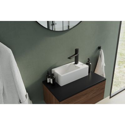 Laveo Kvadrato umywalka 35x21 cm prostokątna nablatowa biały połysk VUK_6135