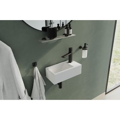 Laveo Kvadrato umywalka 35x21 cm prostokątna nablatowa biały połysk VUK_6135