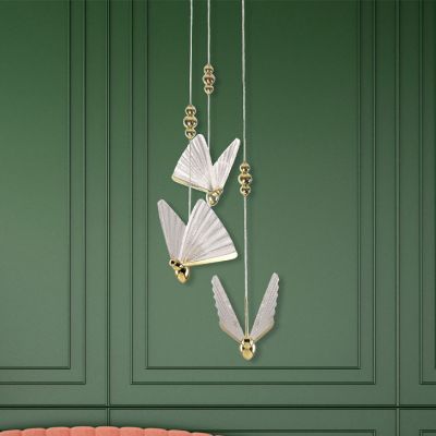 Light Prestige Mariposa lampa wisząca 3x24 W przezroczysta-złota LP-1715/3P