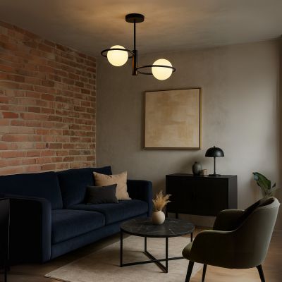 Light Prestige Dorado lampa wisząca 2x10 W czarna LP-002/2C ring BK