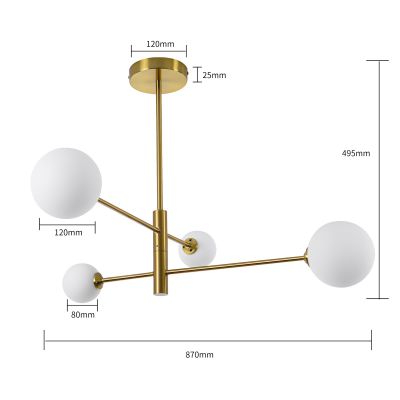 Light Prestige Dorado lampa podsufitowa 4x40W złoty/biały LP-002/4P