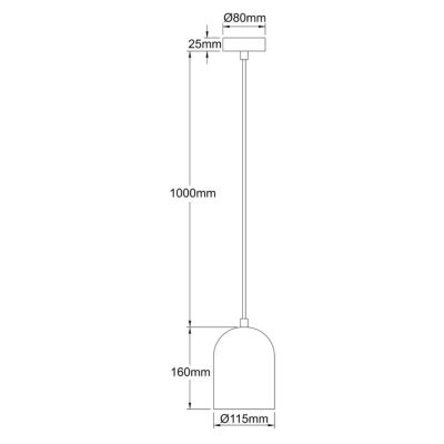 Light Prestige Nilo lampa wisząca 1x8 W czarna LP-0110/1P BK