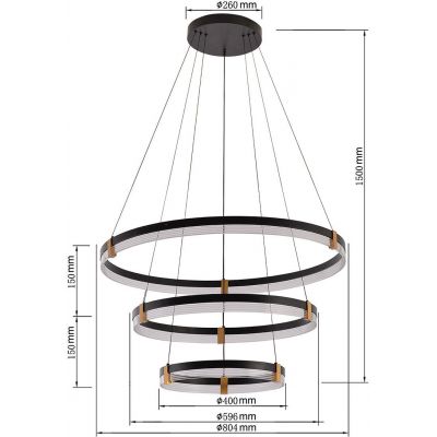 Light Prestige Plum lampa wisząca czarna LP-0407/3PBK