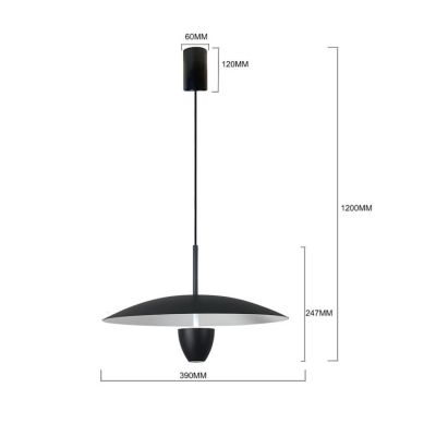 Light Prestige Ufo lampa wisząca 2x8 W czarna LP-0408/1P M BK