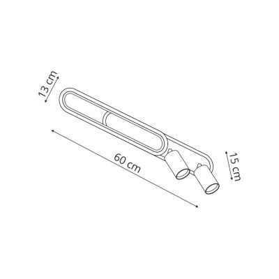 Light Prestige Parma lampa podsufitowa 2x5 W i 1x18 W czarna LP-0612/2CLBK