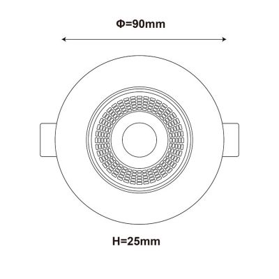 Light Prestige Plus lampa do zabudowy 1x7 W czarna LP1506/1RSBK