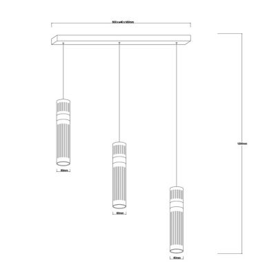 Light Prestige Ambiente lampa wisząca 3x6 W złota LP15103LGD