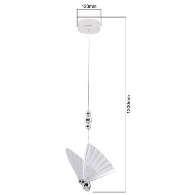 Light Prestige Mariposa lampa wisząca 1x8 W chrom LP17151PCH