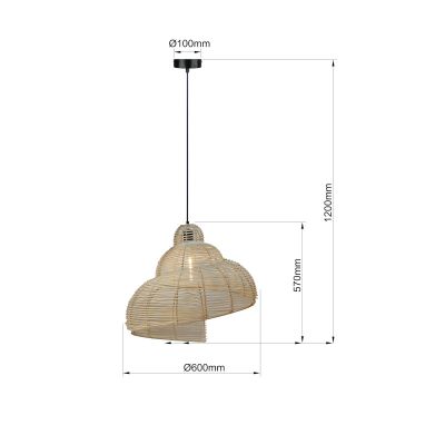 Light Prestige Shella lampa wisząca 1x15 W ratan LP-1806/1P 60cm