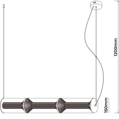 Light Prestige Aeris lampa wisząca 1x40 W czarna LP-2137/3L SM