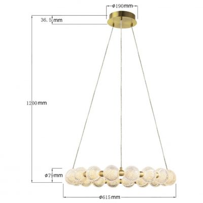 Light Prestige Diamond lampa wisząca 18x5 W złota LP-2202/18PGD