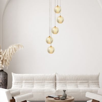 Light Prestige Diamond lampa wisząca 5x5 W złota LP-2202/5PGD