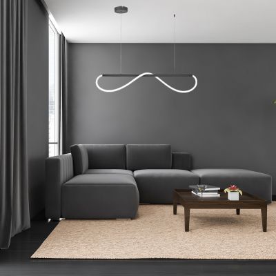 Light Prestige Meleca lampa wisząca 1x36 W biała-czarna LP-2345/1PMBK