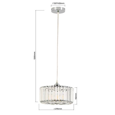 Light Prestige Vetro lampa wisząca 1x15 W chrom LP-2910/1P CH round