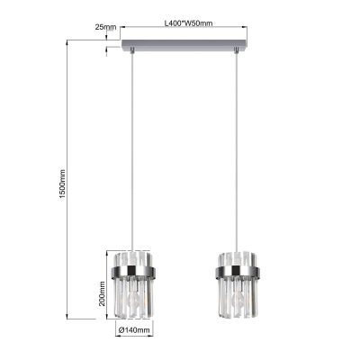 Light Prestige Vetro lampa wisząca 2x10 W chrom LP-2910/2L CH