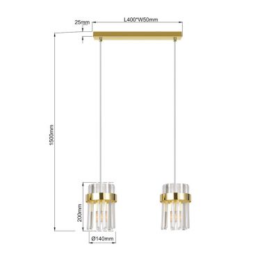 Light Prestige Vetro lampa wisząca 2x10 W złota LP-2910/2L GD
