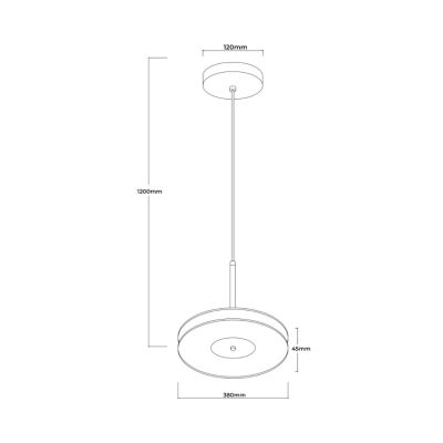 Light Prestige Casy lampa wisząca 1x8 W przydymiona LP-3176/1P L SM