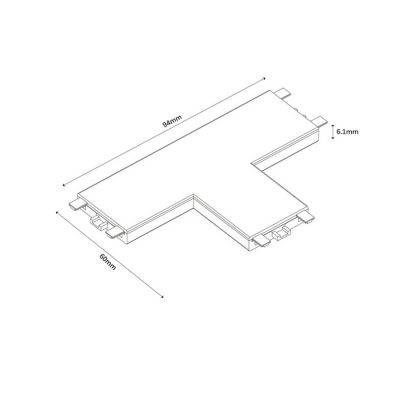 Light Prestige Magnetic Slim łącznik T czarny LP-656-MAG SLIM łącznik T SM BK