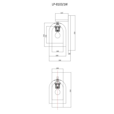 Light Prestige Elaris kinkiet 1x15 W bursztynowy LP-8103/1W AM