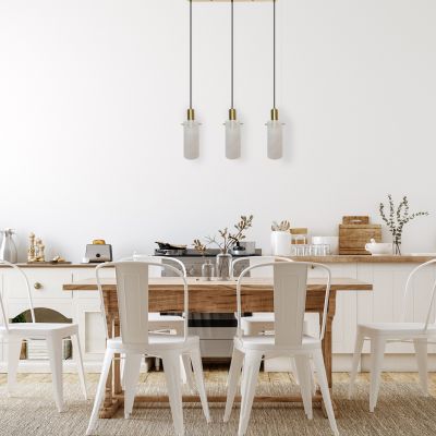 Light Prestige Tirana lampa wisząca 3x40 W biały/złoty LP-945/3LWH