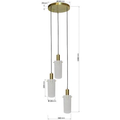 Light Prestige Tirana lampa wisząca 3x40 W biały/złoty LP-945/3PWH