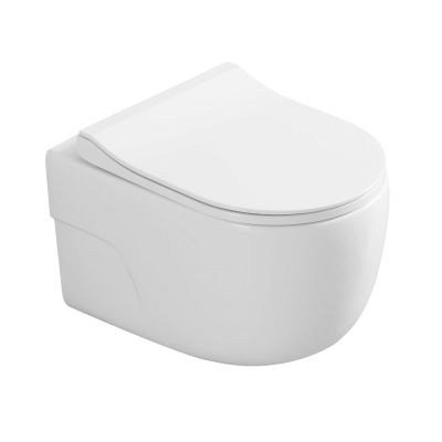 LaVita Roto miska WC wisząca bez kołnierza z deską wolnoopadającą biały połysk