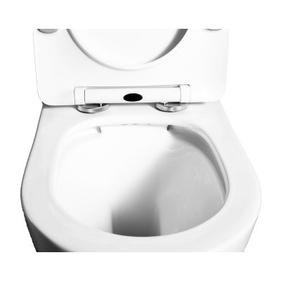 LaVita Brava miska WC wisząca bez kołnierza z deską wolnoopadającą biały połysk