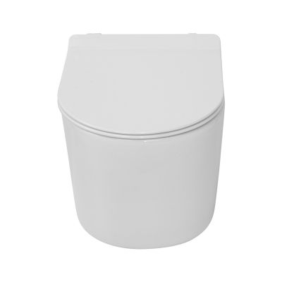 Zestaw Lavita Loso miska WC wisząca bez kołnierza z deską wolnoopadającą stelaż podtynkowy Tece Base z przyciskiem spłukującym Now chrom (5908211492469, 9400407, 9240401)