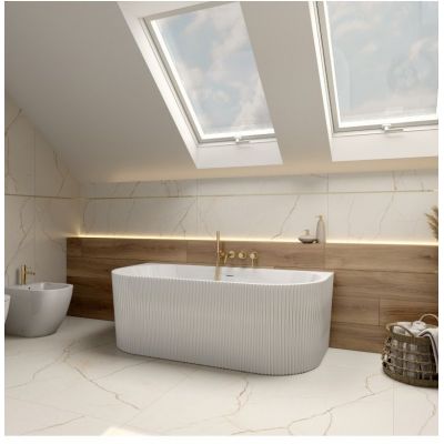 LaVita Oklahoma wanna przyścienna 170x80 cm owalna biały połysk