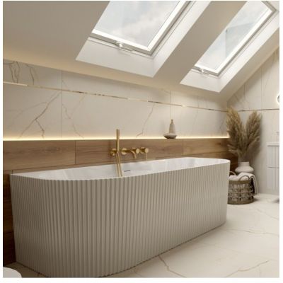 LaVita Oklahoma wanna przyścienna 170x80 cm owalna biały połysk