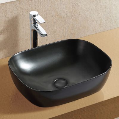 LaVita Redondo Black umywalka 46,5x37,5 cm nablatowa czarny mat