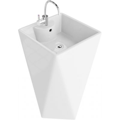 Outlet - LaVita Sharp umywalka 46x45,5 cm kwadratowa biała