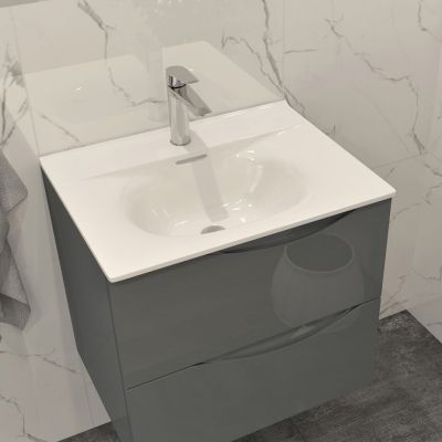 LaVita Kolorado umywalka 61x46,5 cm meblowa prostokątna biały połysk