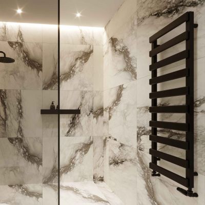 Luxrad Scala New grzejnik łazienkowy dekoracyjny 123x40 cm czarny SCN12300400S040