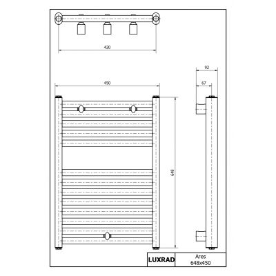 Luxrad Ares Elektro grzejnik elektryczny 115,2x45 cm czarny ARES11524509005MATERG