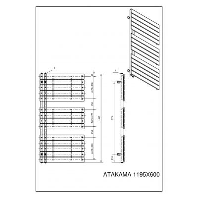 Luxrad Atakama grzejnik łazienkowy 119,5x60 cm antracyt ATA11956007016