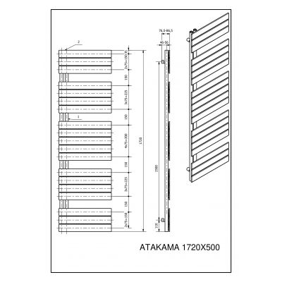 Luxrad Atakama grzejnik łazienkowy 172x50 cm antracyt ATA17205007016