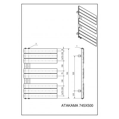 Luxrad Atakama grzejnik łazienkowy 74,5x50 cm antracyt ATA7455007016