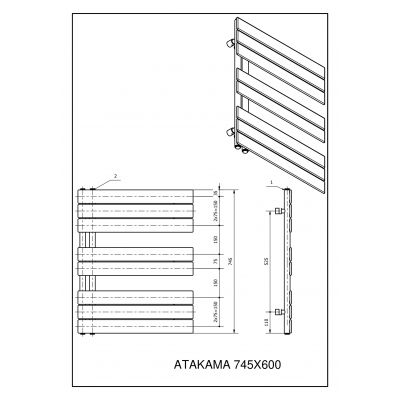 Luxrad Atakama grzejnik łazienkowy 74,5x60 cm antracyt ATA7456007016