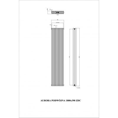 Luxrad Aurora Podwójna grzejnik dekoracyjny 180x39 cm podłączenie dolne antracyt AURP18003907016ZDC