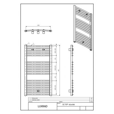Luxrad Eltop grzejnik elektryczny 92x50 cm biały ELT9205009003ERG