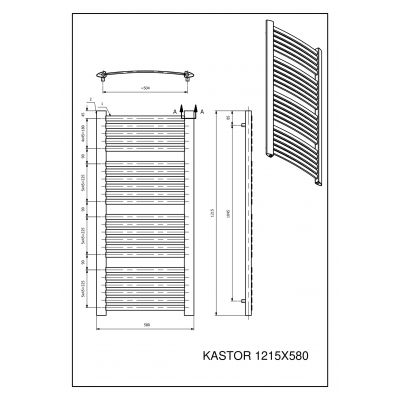 Luxrad Kastor grzejnik łazienkowy 121,5x58 cm antracyt KAST12155807016