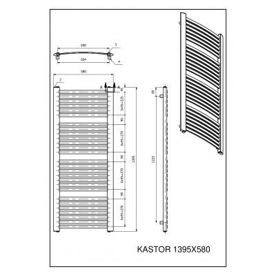 Luxrad Kastor grzejnik łazienkowy 139,5x58 cm antracyt KAST13955807016