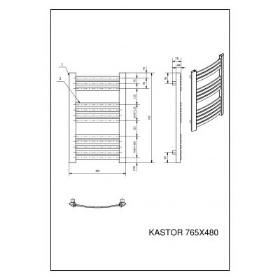 Luxrad Kastor grzejnik łazienkowy 76,5x48 cm antracyt KAST7654807016