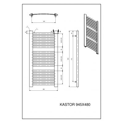 Luxrad Kastor grzejnik łazienkowy 94,5x48 cm antracyt KAST9454807016