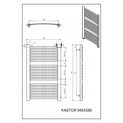 Luxrad Kastor grzejnik łazienkowy 94,5x58 cm antracyt KAST9455807016