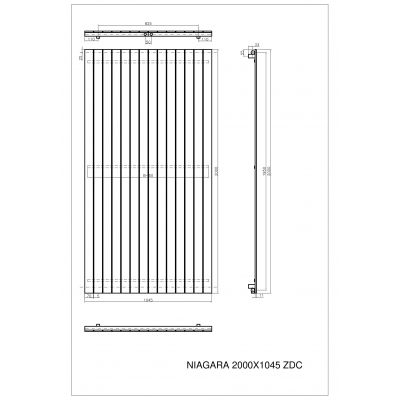 Luxrad Niagara Pojedyncza grzejnik dekoracyjny 200x104,5 cm podłączenie dolne biały NIA200010459003ZDC