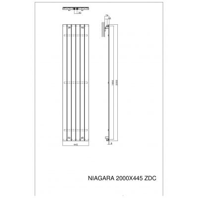 Luxrad Niagara Pojedyncza grzejnik dekoracyjny 200x44,5 cm podłączenie dolne biały NIA20004459003ZDC