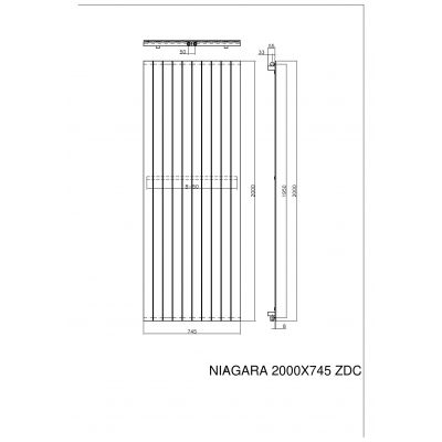 Luxrad Niagara Pojedyncza grzejnik dekoracyjny 200x74,5 cm podłączenie dolne biały NIA20007459003ZDC